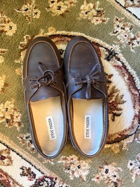 Steve Madden Women’s Brown Leather Boat Shoes